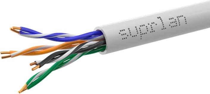 Кабель информационный Suprlan 01-0332-1 кат.5E U/UTP 4 пары 24AWG PVC внутренний 100м серый фото 1