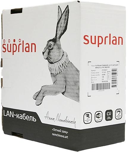 Кабель информационный Suprlan 01-0332-1 кат.5E U/UTP 4 пары 24AWG PVC внутренний 100м серый фото 2