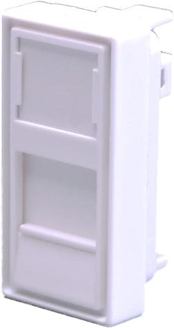 Панель Suprlan 10-0319-1 лицевая со шторкой 22.5x45 1xKeystone ABS пластик белый фото 1