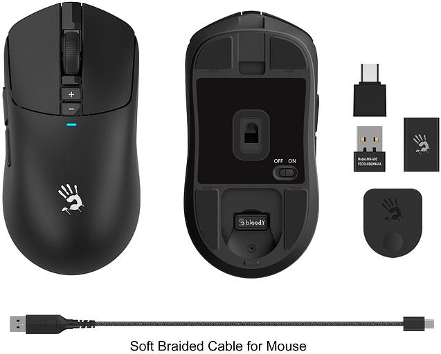 Мышь A4Tech Bloody R72 Ultra черный оптическая (20000dpi) беспроводная USB-C (7but) фото 9