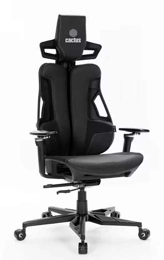 Кресло Cactus CS-CHR-DUO-BBK черный кожзам с подголов. крестов. алюминий фото 8