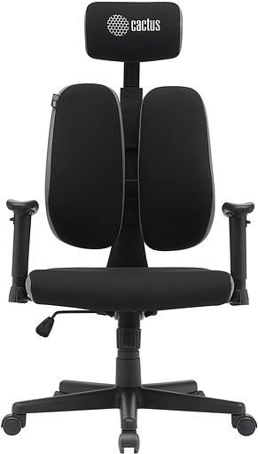 Кресло Cactus CS-CHR-MC03-BKGY черный/серый с подголов. крестов. пластик пластик черный фото 2