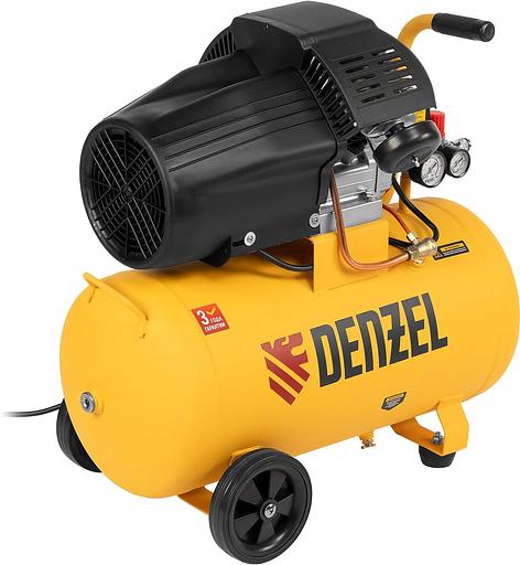 Компрессор поршневой Denzel DCV1800/50 масляный 320л/мин 50л 1800Вт желтый фото 3