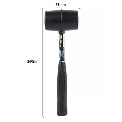Резиновый молоток со стальной ручкой Deli DL5612 340 грамм, длина 260 мм фото 3