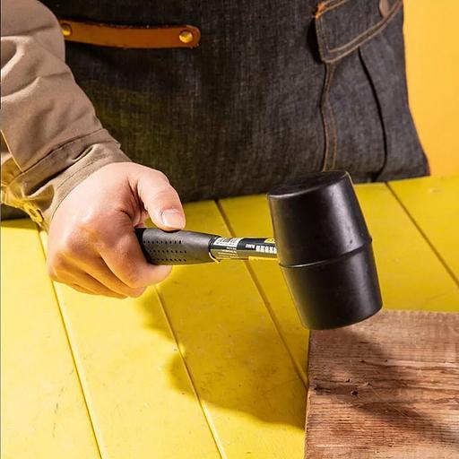 Резиновый молоток со стальной ручкой Deli DL5612 340 грамм, длина 260 мм фото 5