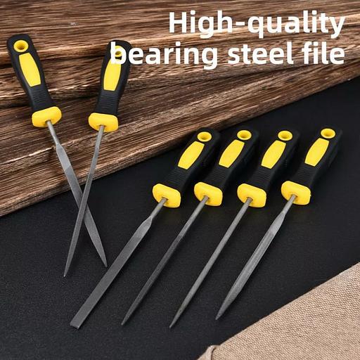 Набор надфилей Deli DL2141 6шт подшипниковая сталь, противоскользящая рукоятка фото 4