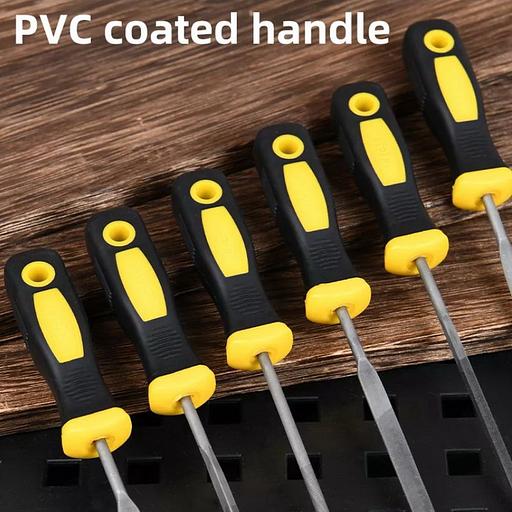 Набор надфилей Deli DL2141 6шт подшипниковая сталь, противоскользящая рукоятка фото 5