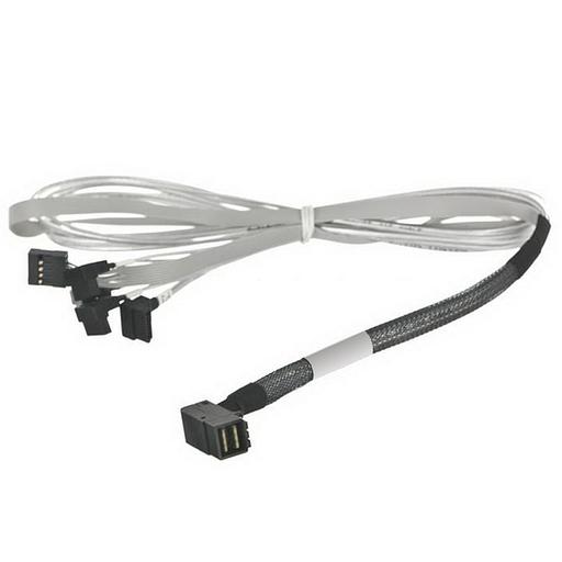 Кабель DiliVing DL36-3395, Internal SFF8643-to-4*SATA+SB ( HDmSAS (угловой) -to- 4*SATA(угловой)+SideBand) 100cm (аналог 2279900-R) фото 1