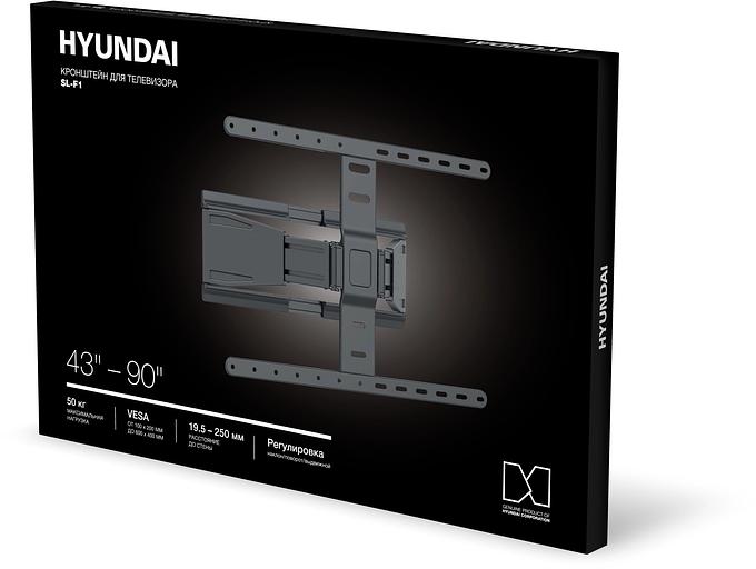 Кронштейн для телевизора Hyundai SL-F1 черный 43"-90" макс.50кг настенный поворотно-выдвижной и наклонный фото 10