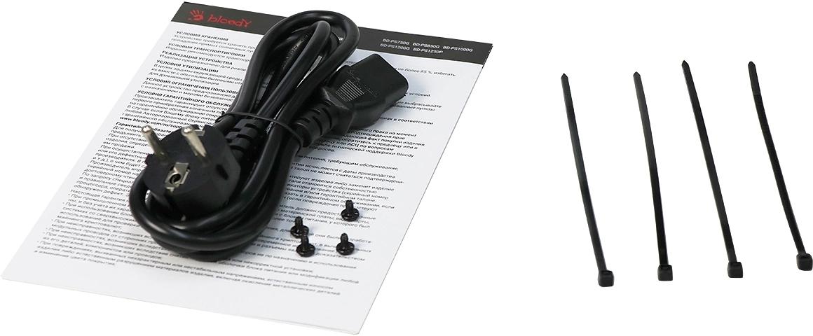 Блок питания Bloody ATX 1250W BD-PS1250P 80+ platinum (20+4pin) APFC 120mm fan 12xSATA Cab Manag RTL фото 3