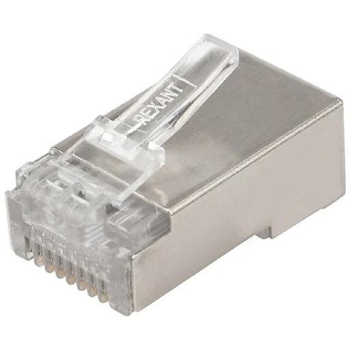 Rexant (06-0082-A10) Разъем сетевой LAN на кабель, штекер 8Р8С (RJ-45), под обжим, в экране, 10шт. фото 1