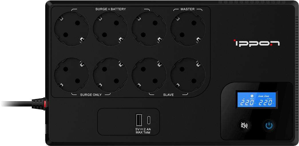 Источник бесперебойного питания Ippon Kirpich 650 360Вт 650ВА черный фото 3