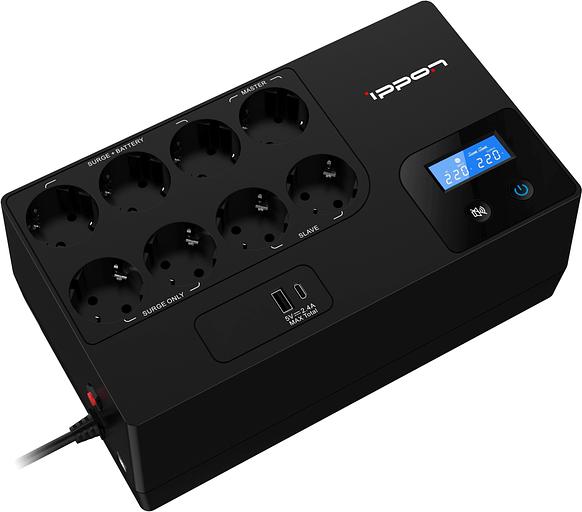 Источник бесперебойного питания Ippon Kirpich 850 480Вт 850ВА черный фото 1