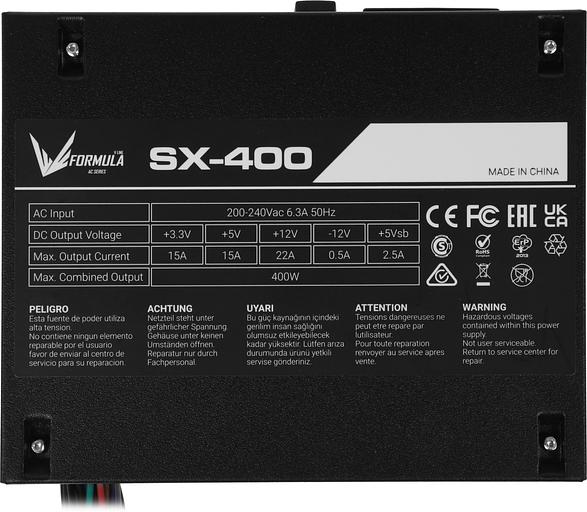 Блок питания Formula SFX 400W AC SX-400 (20+4pin) 80mm fan 3xSATA RTL фото 7