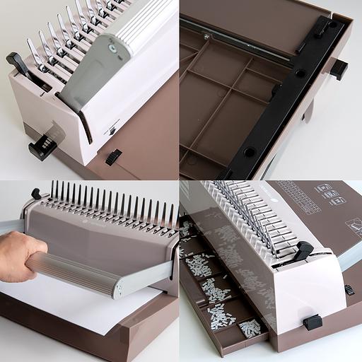 Переплетчик ГЕЛЕОС БП-16 коричневый на пластиковую пружину Гелеос БП16пк фото 5