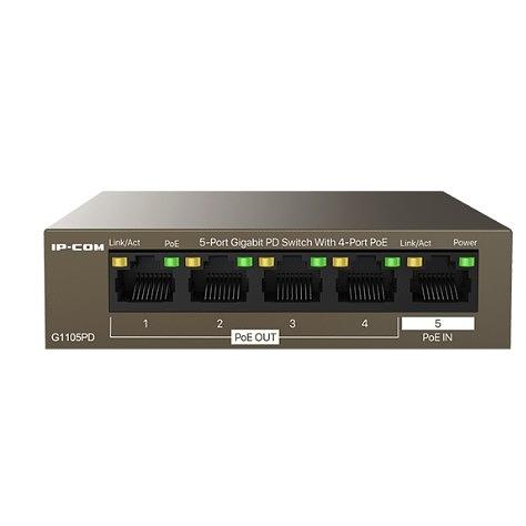 IP-COM G1105PD Коммутатор PD-PoE 5-Ports 10/100/1000 Base-T + 1-Port 1000 Base-X фото 1