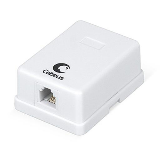 Cabeus WS-6P4C-TEL-1 Розетка телефонная RJ-12(6P4C), одинарная, внешняя, белая фото 1