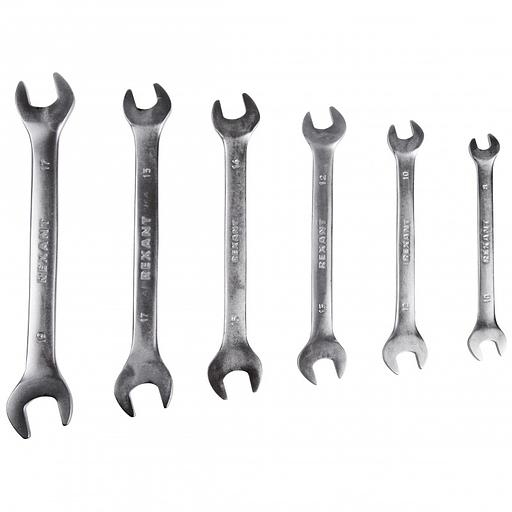 Rexant (12-5843) Набор ключей рожковых (8-19мм), 6 шт, CrV, зеркальное хромирование фото 1