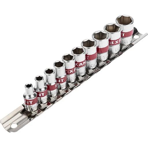 Rexant (12-8316) Набор торцевых головок 1/4, шестигранные, CrV, 10 шт., 4-13мм фото 1