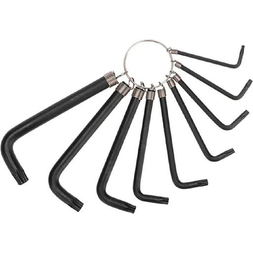 Kranz (KR-12-5203) Набор ключей имбусовых TORX T10-T50, CrV, 9 шт., оксидированные, на кольце фото 1