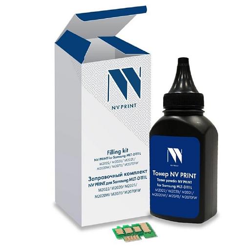 Заправочный комплект NV PRINT для Samsung MLT-D111L (M2022, M2020, M2021, M2020W, M2070, M2070FW), 60 гр, 1800 стр (тонер + чип) фото 1