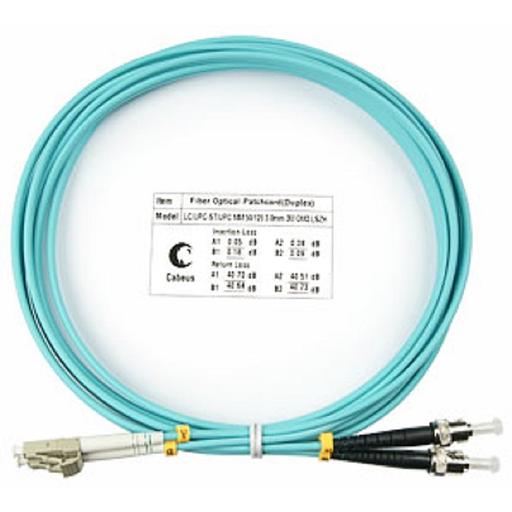 Cabeus FOP-50-LC-ST-3m Шнур оптический duplex LC-ST 50/125 mm OM3 3м LSZH фото 1