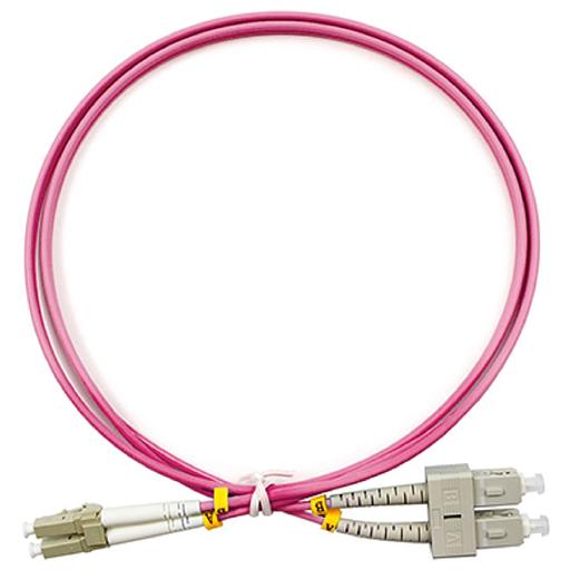 Cabeus FOP-50-OM4-LC-SC-1,5m Шнур оптический duplex LC-SC 50/125 mm OM4 1,5м LSZH фото 1