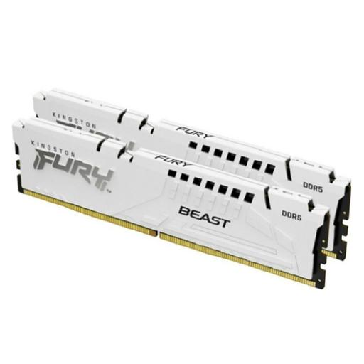 Модуль памяти Kingston 32GB (2x16GB) DDR5 6000MT/s CL36 FURY Beast White EXPO Non-ECC Unbuffered DIMM (Kit of 2) 1RX8 36-44-44 1.35V 288-pin 16Gbit фото 1