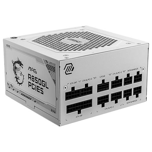 Блок питания MSI MAG A850GL PCIE5 WHITE, 850W, 80+ Gold, полностью модульный, ATX 3.0, PCIE5, RTL фото 1