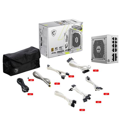 Блок питания MSI MAG A850GL PCIE5 WHITE, 850W, 80+ Gold, полностью модульный, ATX 3.0, PCIE5, RTL фото 5