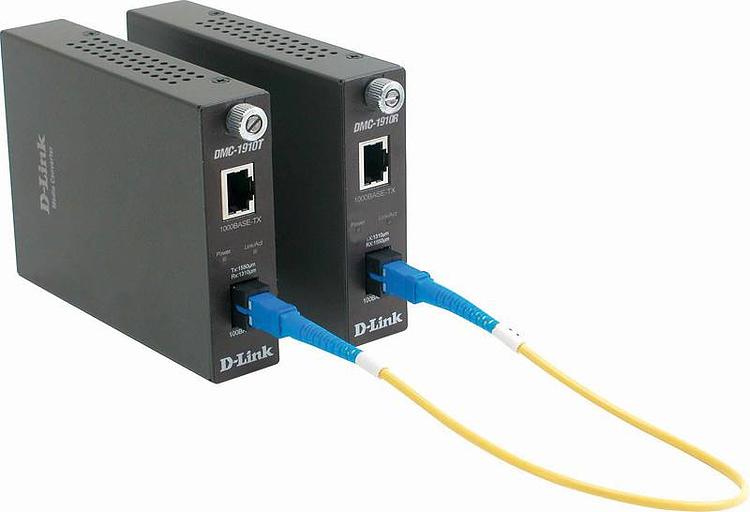 D-Link DMC-1910R WDM медиаконвертер с 1 портом 1000Base-T и 1 портом 1000Base-LX с разъемом SC SM (до 15 км) фото 1