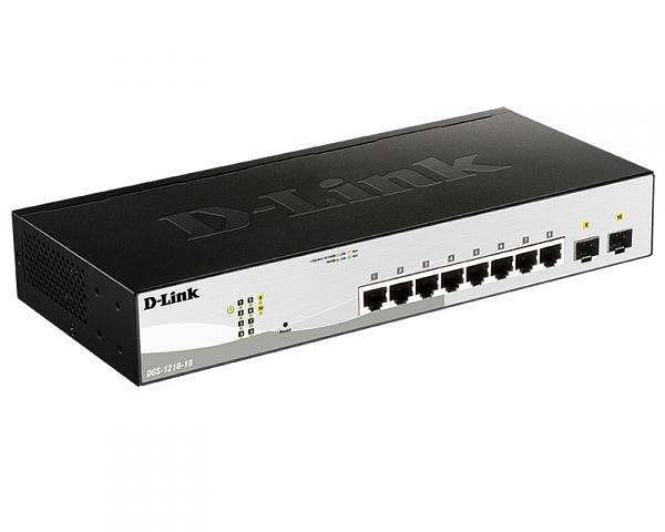 D-Link DGS-1210-10 Настраиваемый коммутатор WebSmart с 8 портами 10/100/1000Base-T и 2 портами 1000Base-X SFP фото 1
