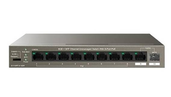 IP-COM G1110PF-8-102W Коммутатор неуправляемый PoE, 10 портов, 9x1 Гбит/с, SFP 1х1 Гбит/с, PoE 8х30 Вт (до 102 Вт) фото 1