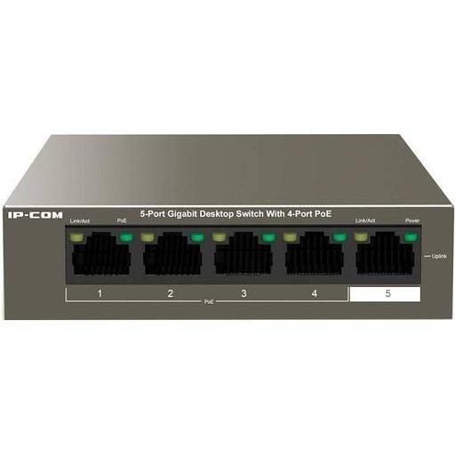 IP-COM G1105P-4-63W Коммутатор неуправляемый PoE, 5 портов, 5x1 Гбит/с, PoE 4х30 Вт, настольный фото 1