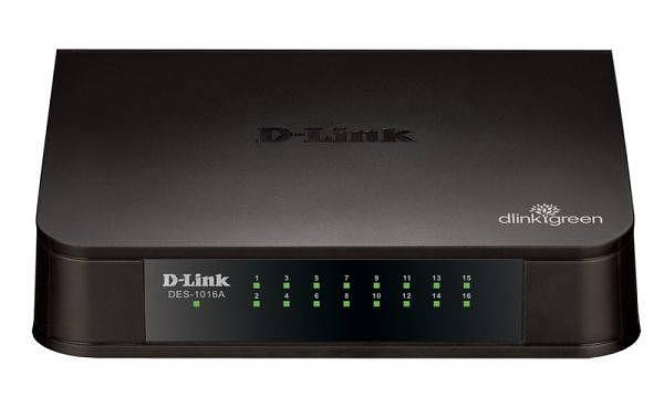 D-Link DES-1016A/E2A Неуправляемый коммутатор с 16 портами 10/100Base-TX и функцией энергосбережения фото 1