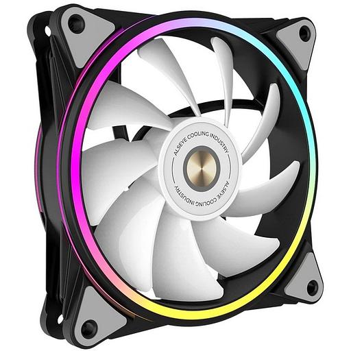 Вентилятор в корпус ALSEYE HALO PRO B-R (rubber screw) FAN 120mm, hydraulic, 800~2100rpm, max 51.87CFM, max 26dBA, ARGB. PWM, Black, RTL фото 2
