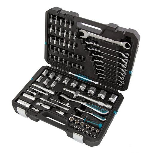 Набор инструментов, 1/4, 1/2, CrV, 120 зубьев, 82 предмета фото 1