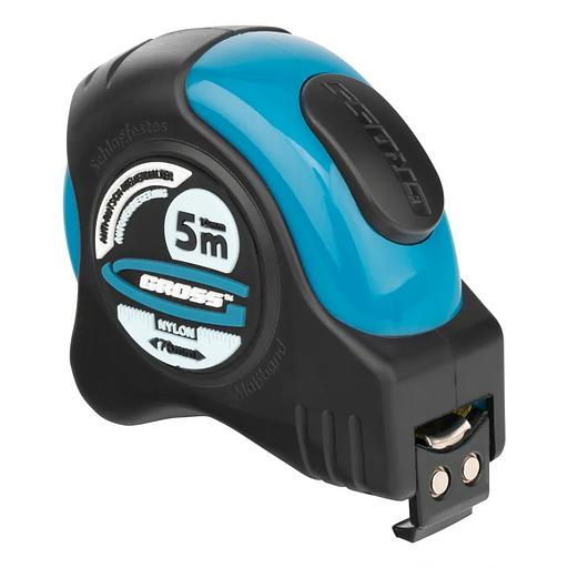 Рулетка Schlagfest, 5 м x 19 мм, магн. обрез зацеп, двухст. шкала, нейлон покр. автоматич фото 1