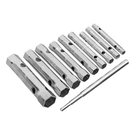 Набор ключей трубчатых торцевых, 6-22 мм, вороток, оцинкованные, 9 шт. фото 2