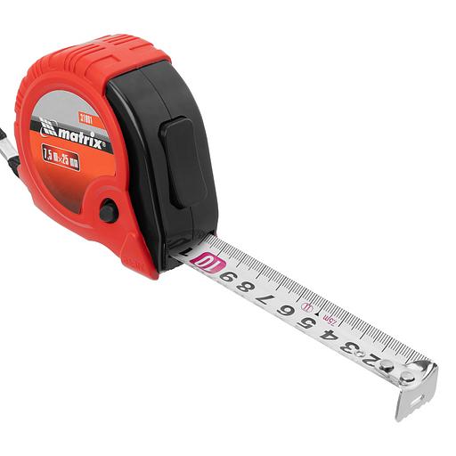 Рулетка Rubber, 7,5 м х 25 мм, обрезиненный корпус фото 3