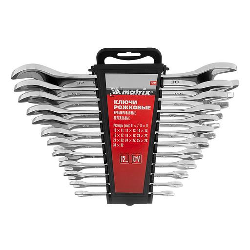 Набор ключей рожковых 12шт. (6-32мм), CrV, Elliptical, зерк. хромирование фото 1