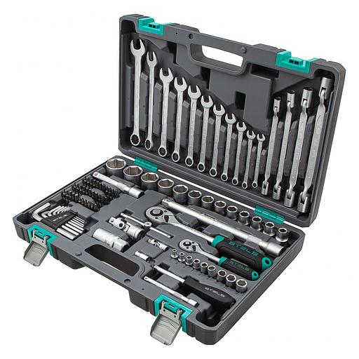 Набор инструментов, 1/2, 1/4, CrV, пластиковый кейс 88 предметов фото 1