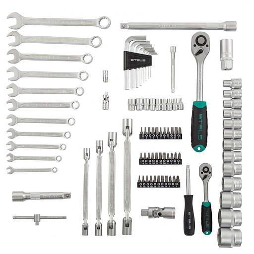 Набор инструментов, 1/2, 1/4, CrV, пластиковый кейс 88 предметов фото 3