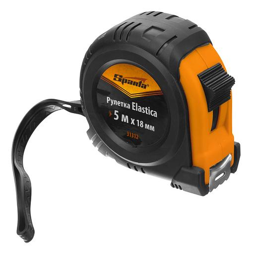 Рулетка Elastica, 5 м х 18 мм, обрезиненный корпус фото 1