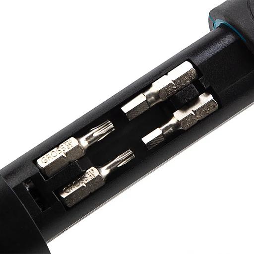 Отвертка-реверс + револ. механизм + биты., 11 пред., PH + SL + Torx + Hex, S2, 2к рукоятка фото 3