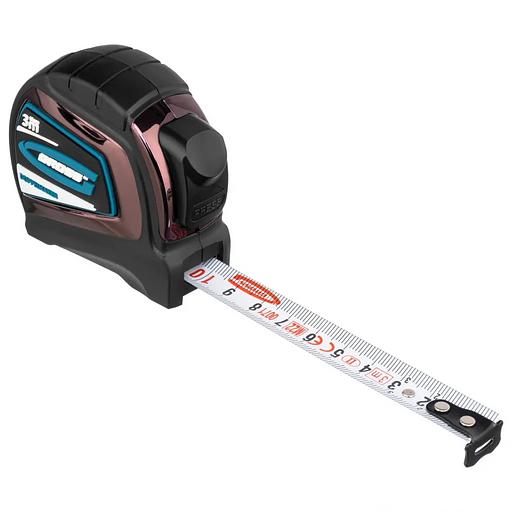 Рулетка Doppelhaken, 3 м x 16 мм, односторонний зацеп, нейлон, двуст. шкала, автоматич фото 3