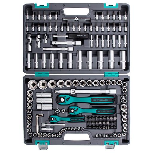 Набор инструментов, 1/4, 3/8, 1/2, Cr-V, S2, усиленный кейс, 151 предмет фото 2