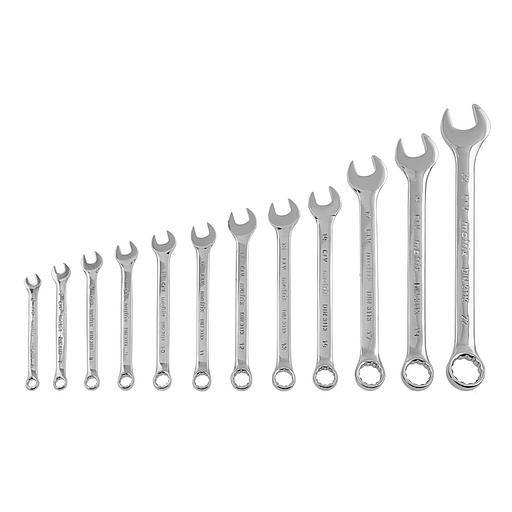 Набор ключей комбинированных, 6 - 22 мм, 12 шт., CrV, полированный хром фото 3
