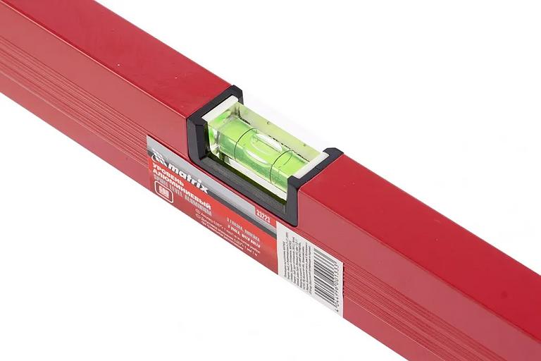 Уровень алюминиевый, 600 мм, 3 глазка, красный, линейка фото 3