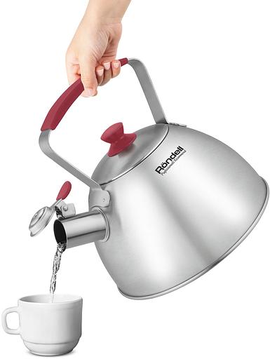 Чайник металлический Rondell Savvy RDS-1826 2.5л. стальной фото 4